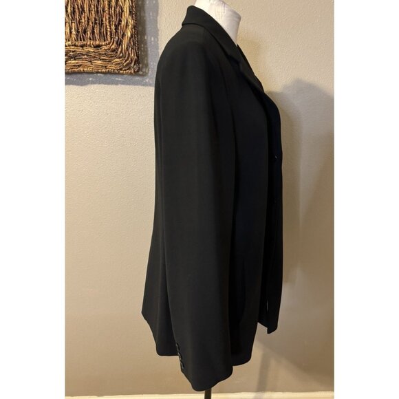 Talbots Suit Jacket Blazer 14W Black Classic 3 Button Tri-Poly - Picture 6 of 11